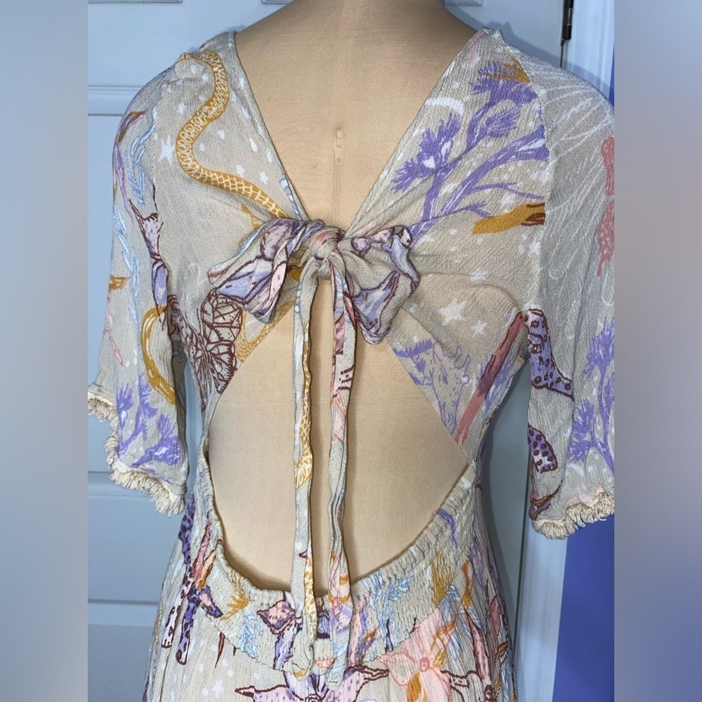 Z&L EUROPE Tan Bohemian Safari Maxi Dress | Sexy Summer | Made With Love Size M - Picture 8 of 12